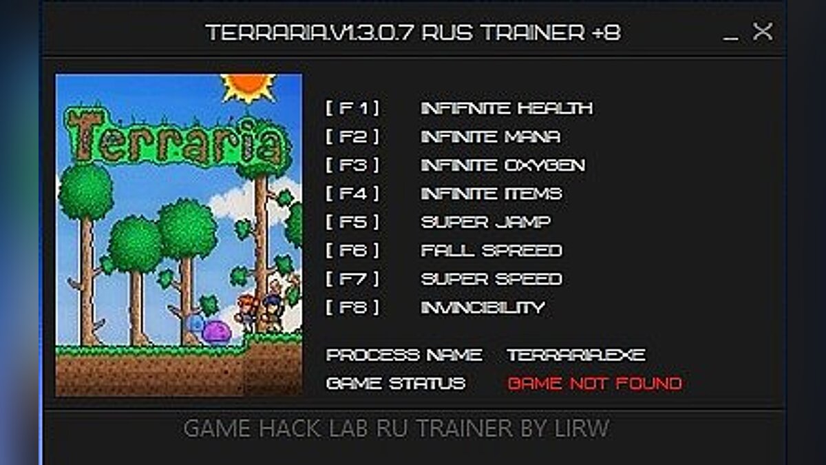 Terraria — Trainer (+9) [1.3.0.7] [LIRW / GHL] - Updated