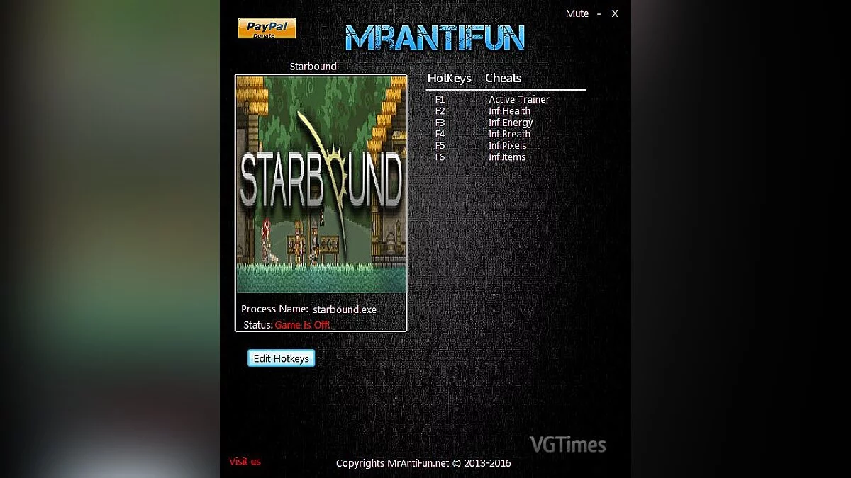 Starbound — Trainer (+5) [12/16/2015 32bit] [MrAntiFun]