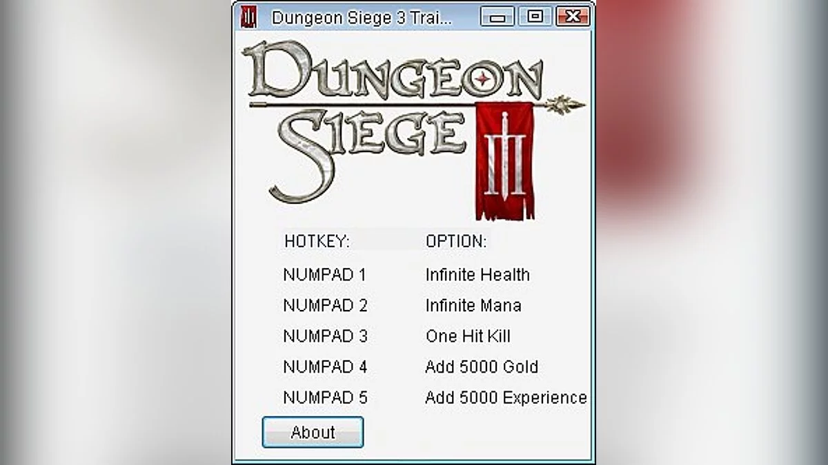 Dungeon Siege 3 — Trainer (+5) [1.1] [24K]