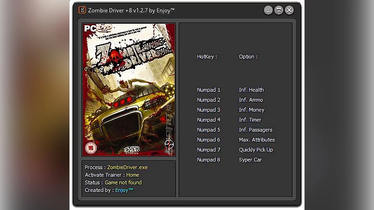 Zombie Driver — Trainer (+8) [v1.2.7] [Enjoy]