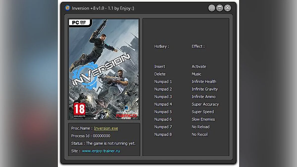 Inversion — Трейнер / Trainer (+8) [1.0 - 1.1 Update 1] [Enjoy]