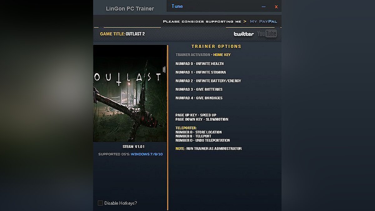 Outlast 2 — Trainer (+8) [1.01] [LinGon]