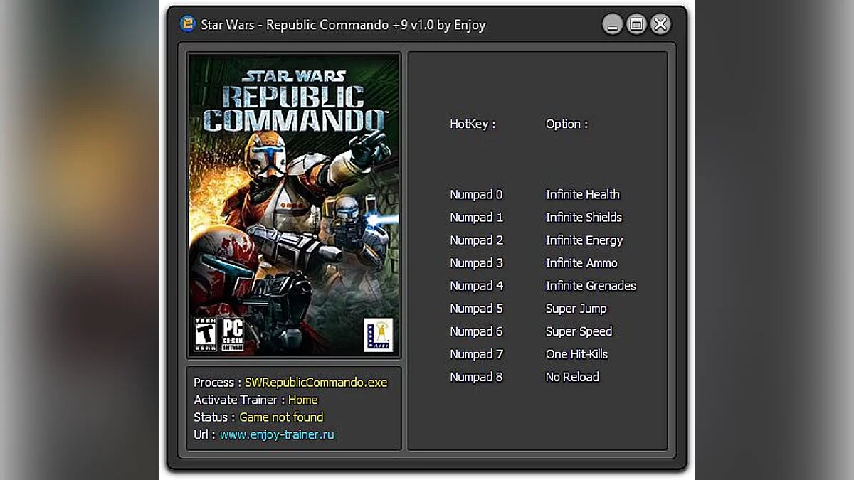 Star Wars: Republic Commando — Trainer (+9) [1.0] [Enjoy]