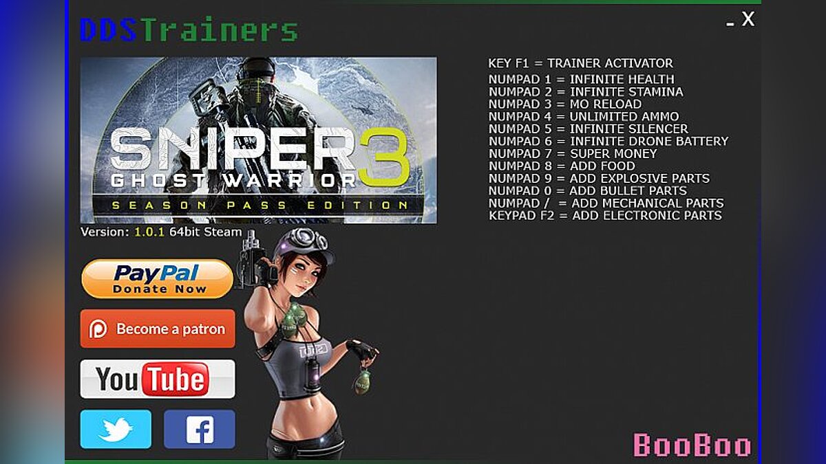 Sniper: Ghost Warrior 3 — Trainer (+12) [1.01] [BooBoo]