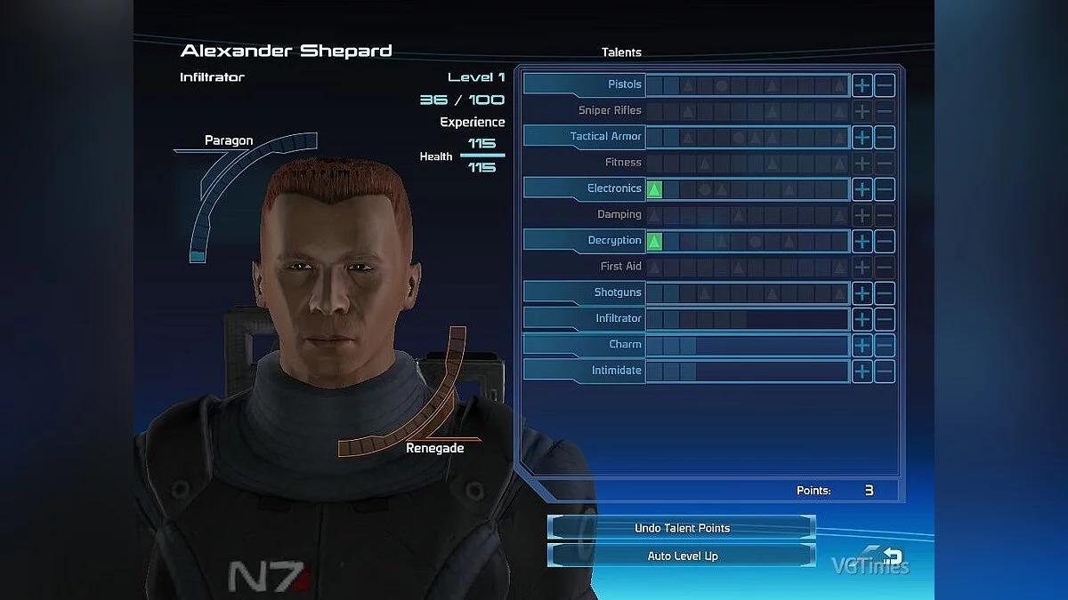 Mass Effect — Save / SaveGame (Character at the beginning of the game)