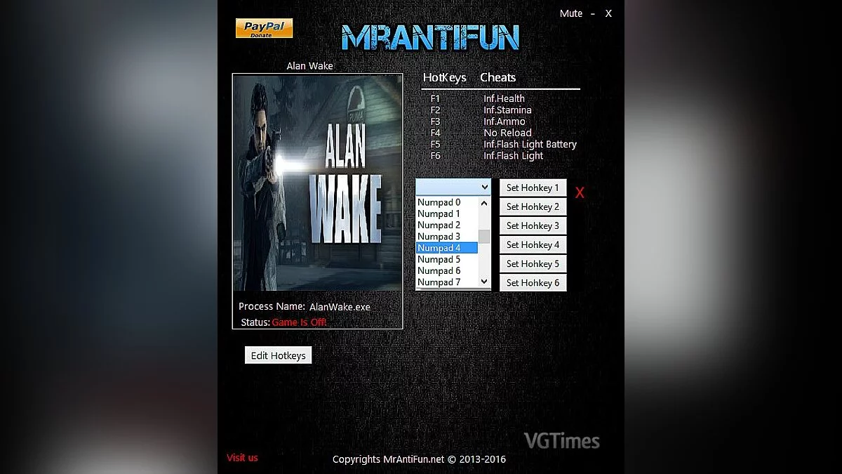 Alan Wake — Trainer (+6) [1.06.17] [MrAntiFun]