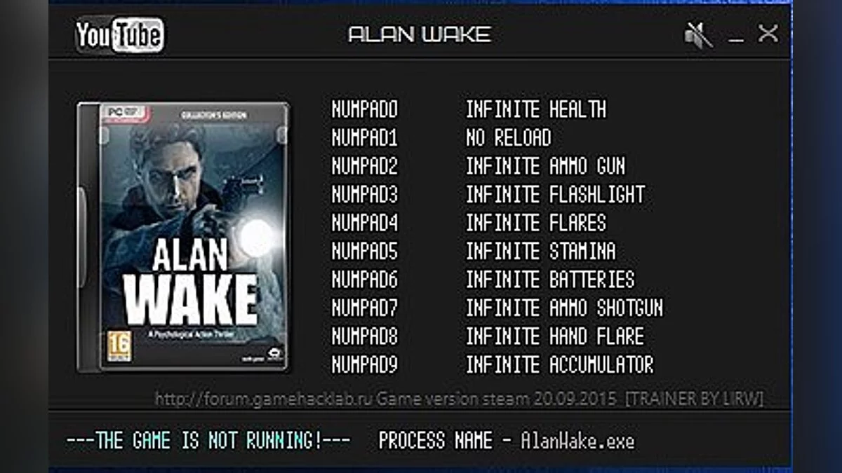 Alan Wake — Trainer (+10) [Latest Steam] [LIRW / GHL]