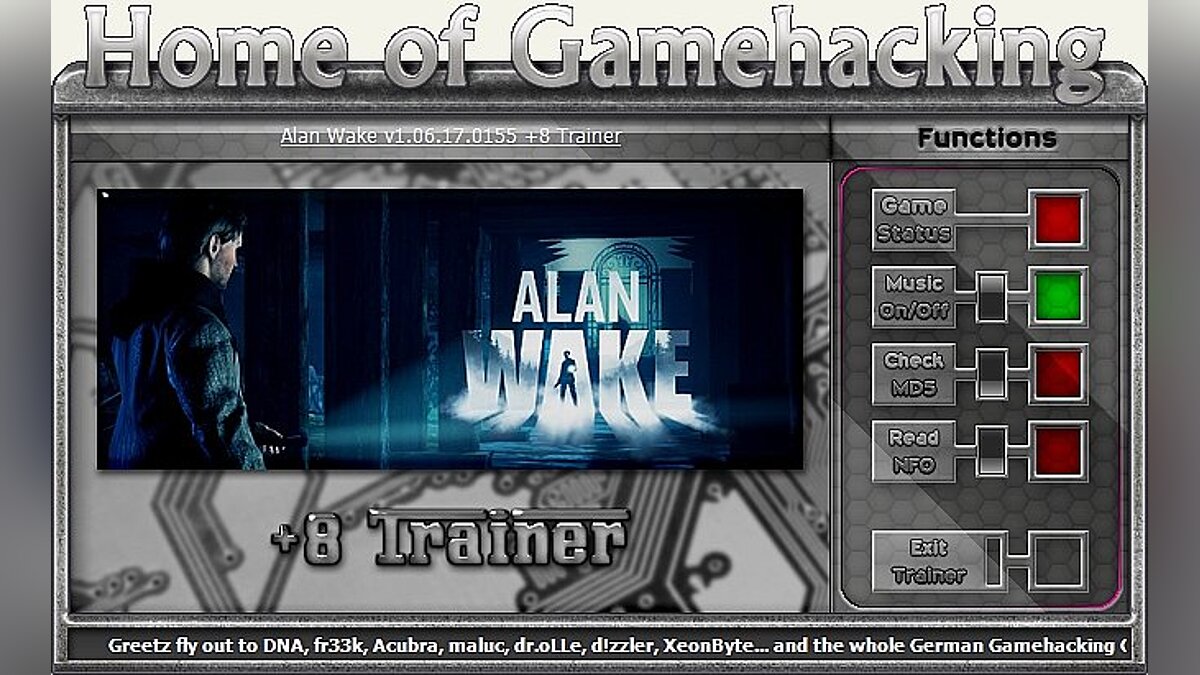 Alan Wake — Трейнер / Trainer (+8) [1.06.17.0155: Steam Version] [iNvIcTUs orCuS / HoG]