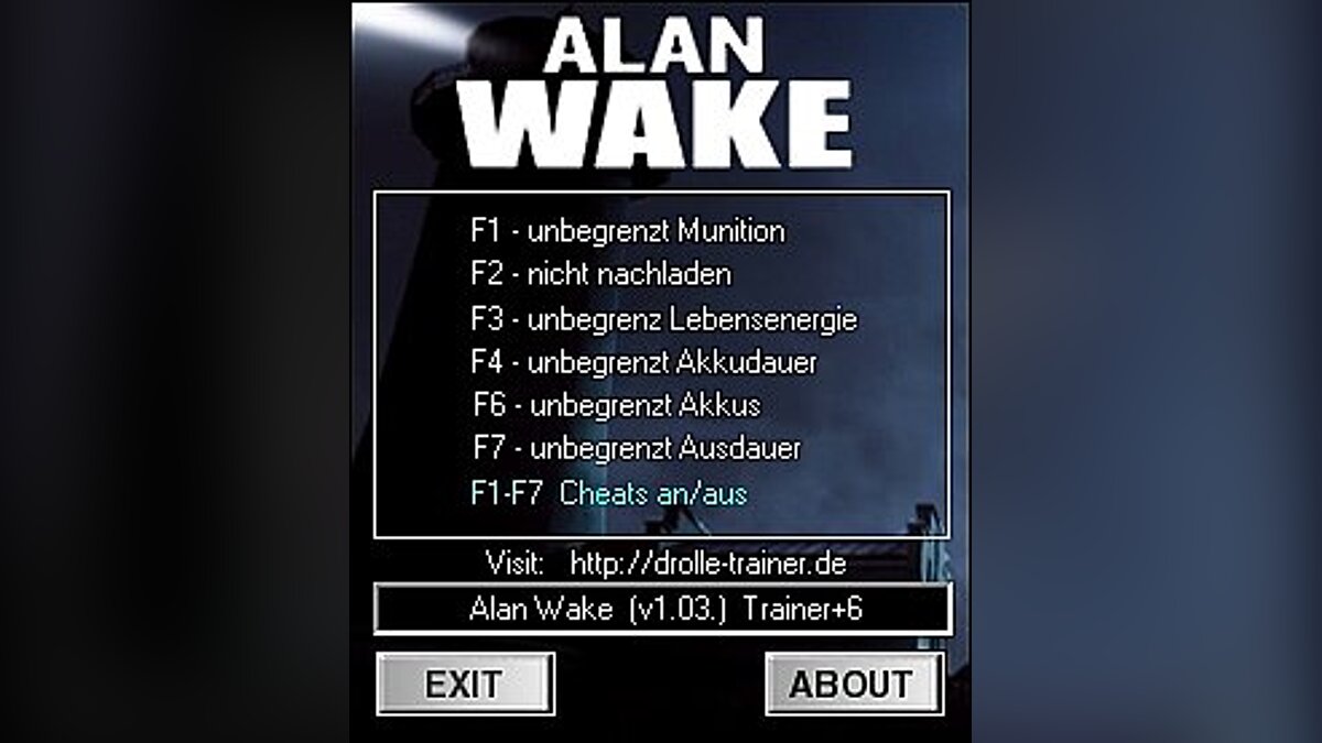 Alan Wake — Trainer (+6) [1.03.16.4825] [dr.olle]