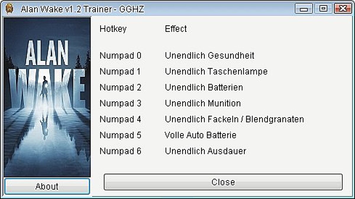 Alan Wake — Trainer (+7) [1.02.16.4261 / Update 2] [GGHZ]