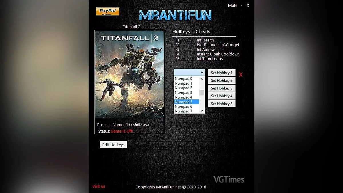 Titanfall 2 — Trainer / Trainer (+6) [2.0.0.7] [mrantifun] - fiksna različica