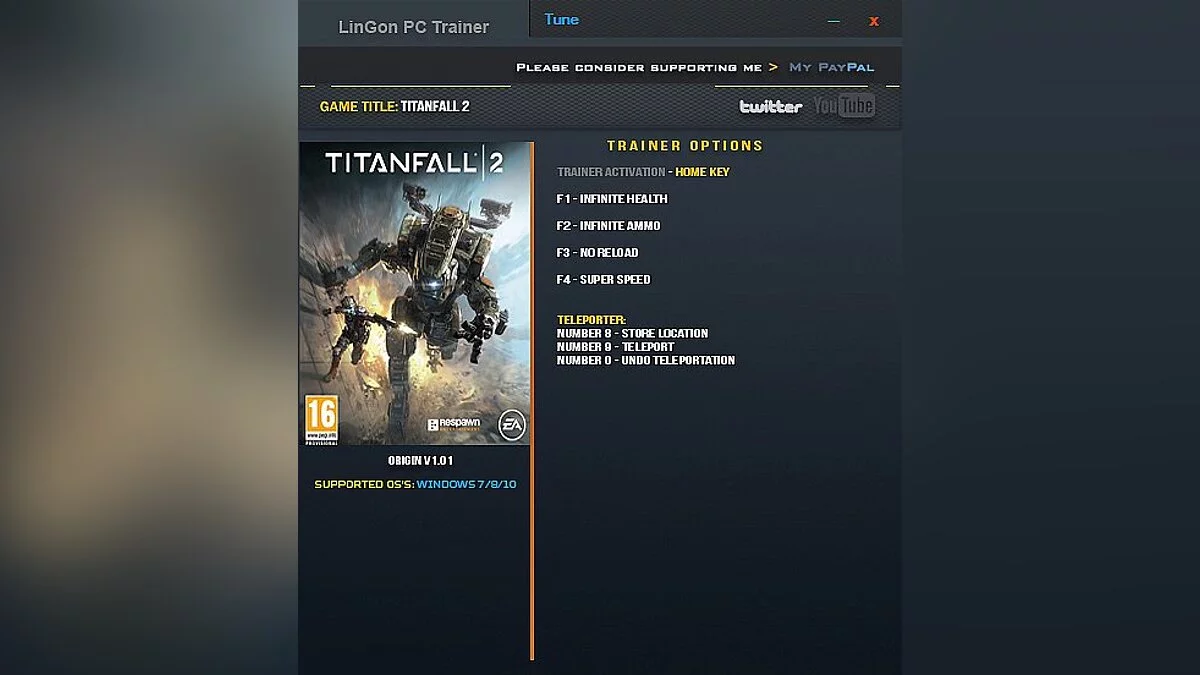 Titanfall 2 — Трейнер / Trainer (+6) [1.01] [LinGon]