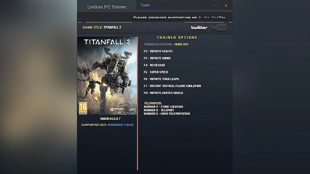 Titanfall 2 — Trener / trener (+9) [2.0.0.7] [Lingon]