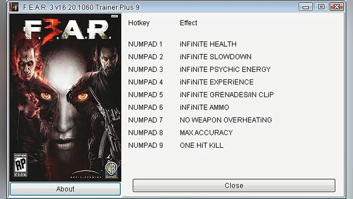 F.E.A.R. 3 — Трейнер / Trainer (+9) [16.20.1060] [GRIZZLY]