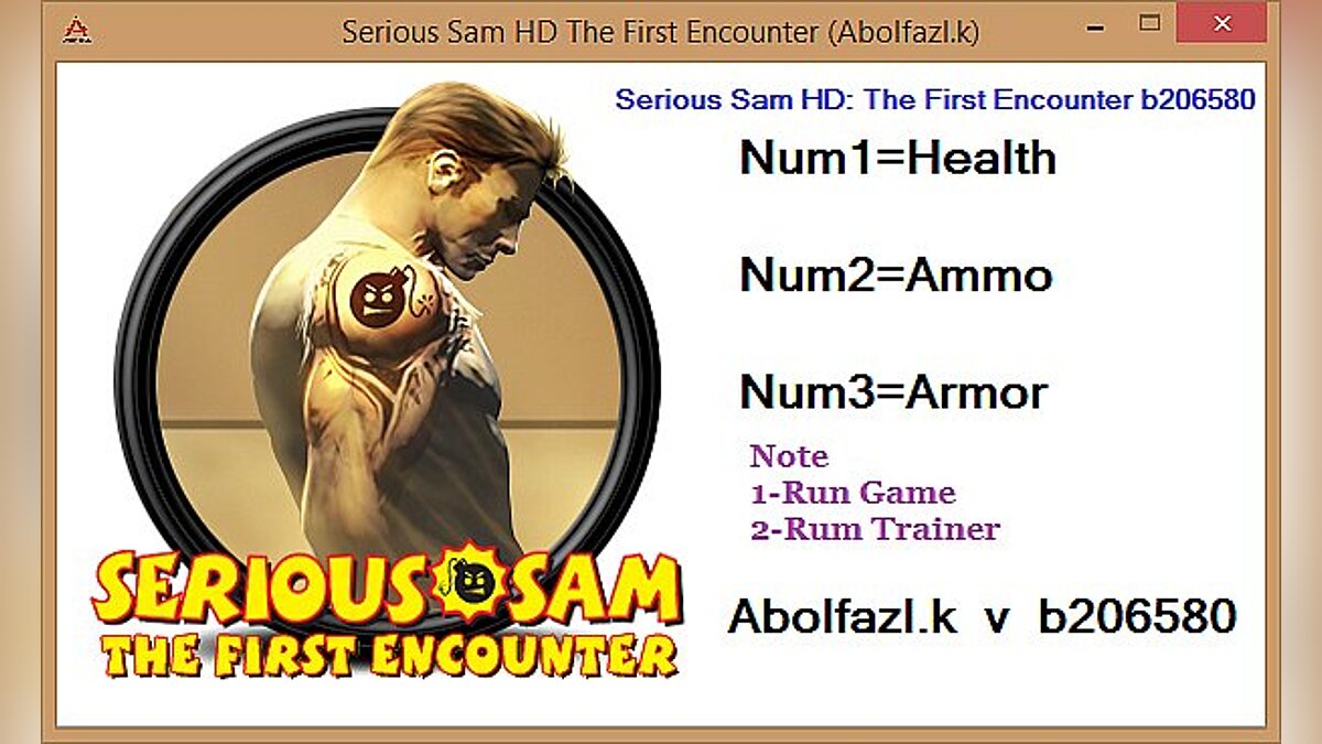 Serious Sam HD: The Second Encounter — Trainer (+3) [build 206580] [Abolfazl.k]