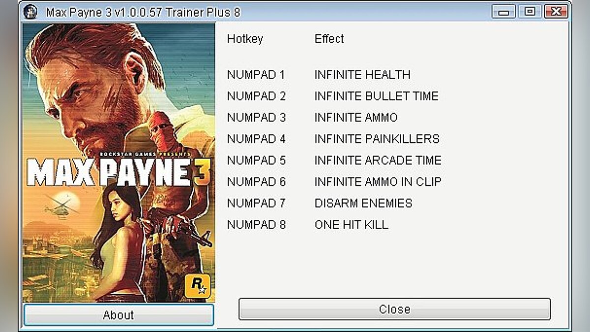 Max Payne 3 — Trainer (+8) [1.0.0.57] [GRIZZLY]