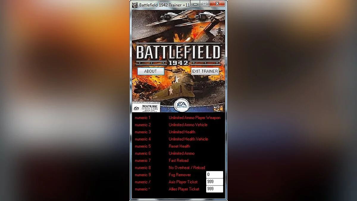 Battlefield 1942 — Trainer (+11) [1.0] [H4XX0R]