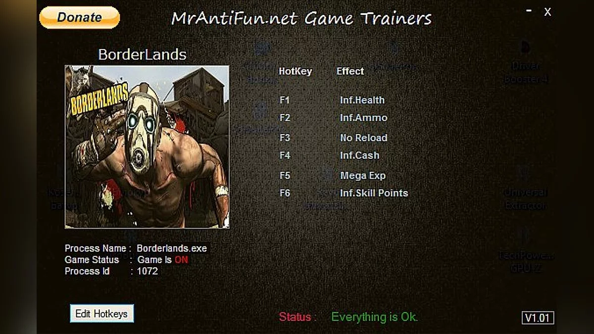 Borderlands — Trainer (+6) [1.5.0.0] [MrAntiFun]