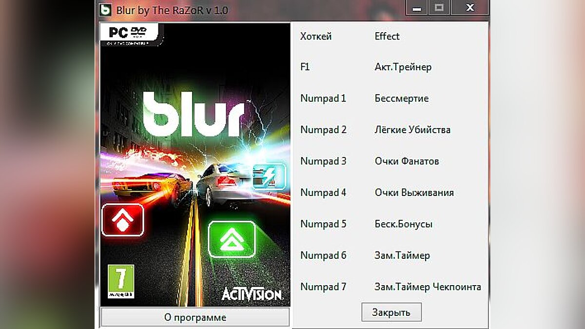 Blur — Trainer (+7) [1.0] [The RaZoR]