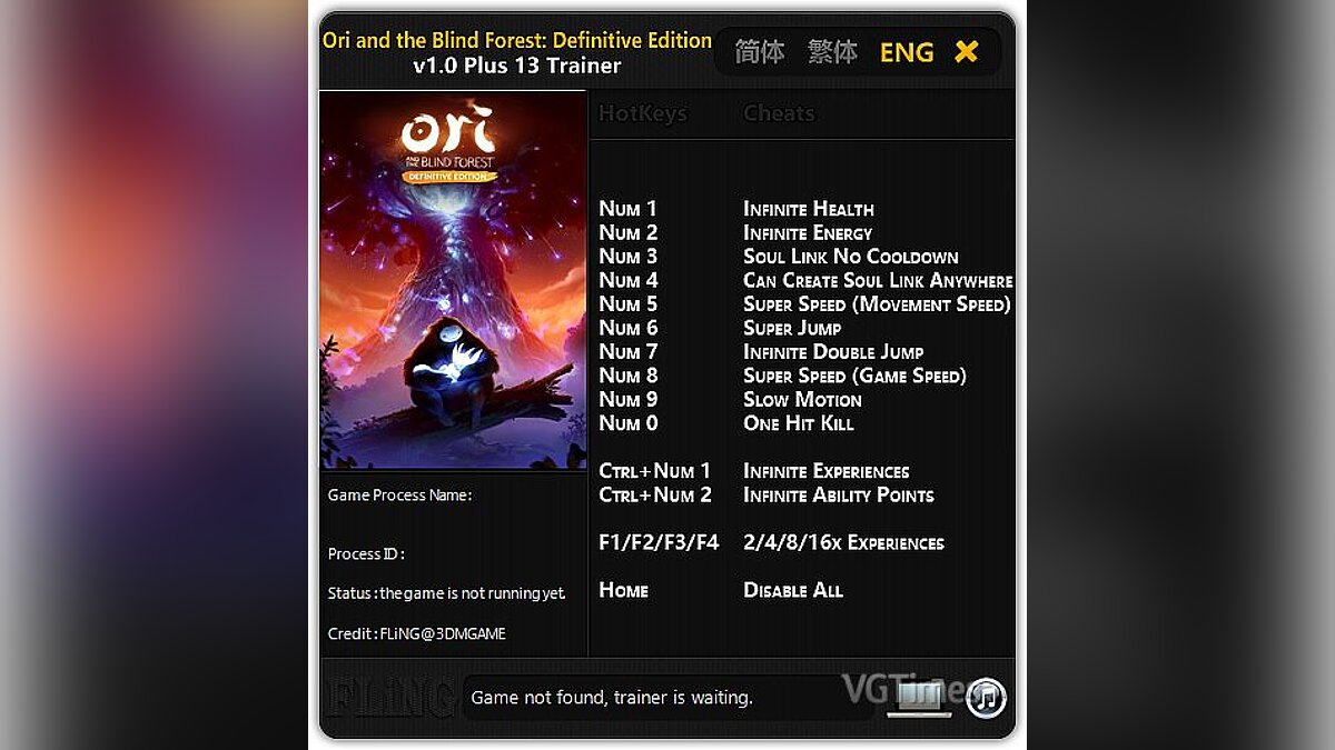 Ori and the Blind Forest — Trainer (+13) [1.00] [FLiNG]