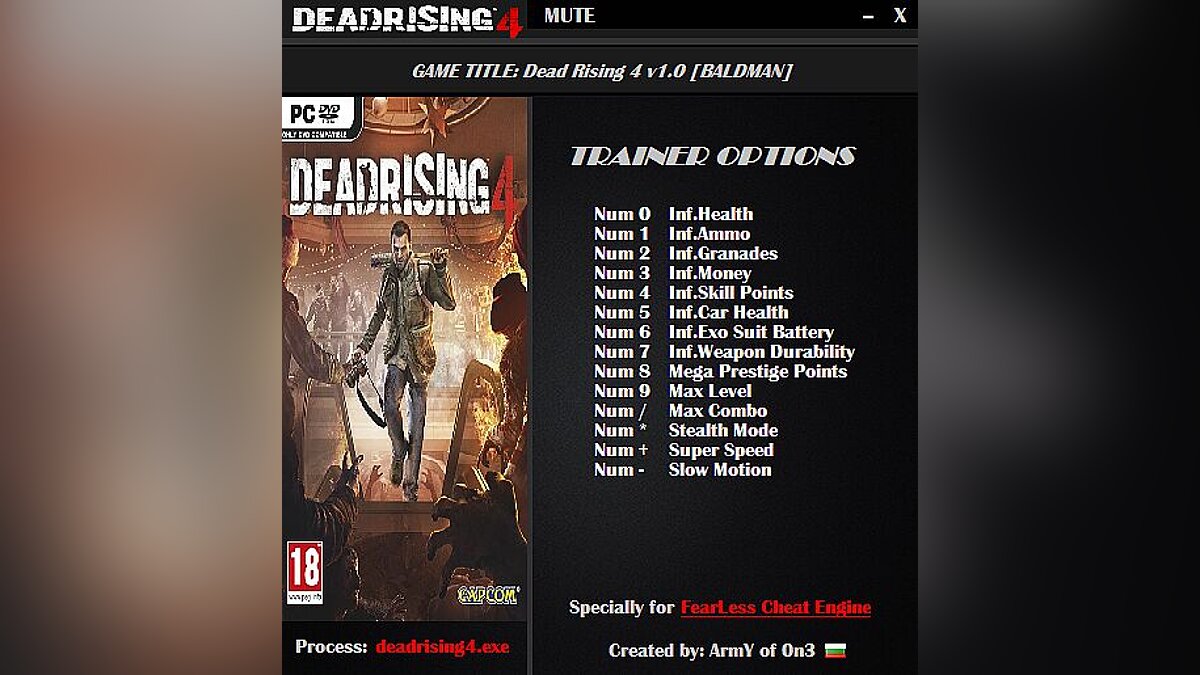 Dead Rising 4 — Trainer (+14) [1.0] [ArmY of 0n3]