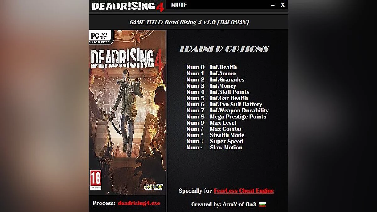 Dead Rising 4 — Trainer (+14) [1.0] [ArmY of 0n3]