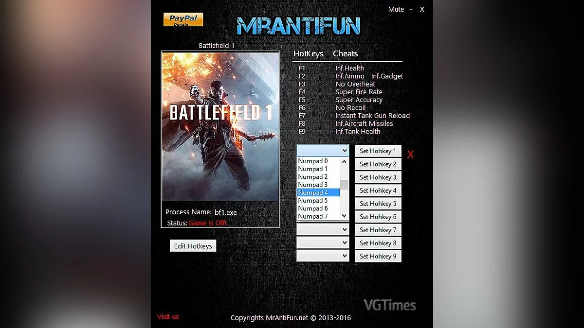 Battlefield 1 — Entrenador / entrenador (+10) [13764] [Mrantifun]