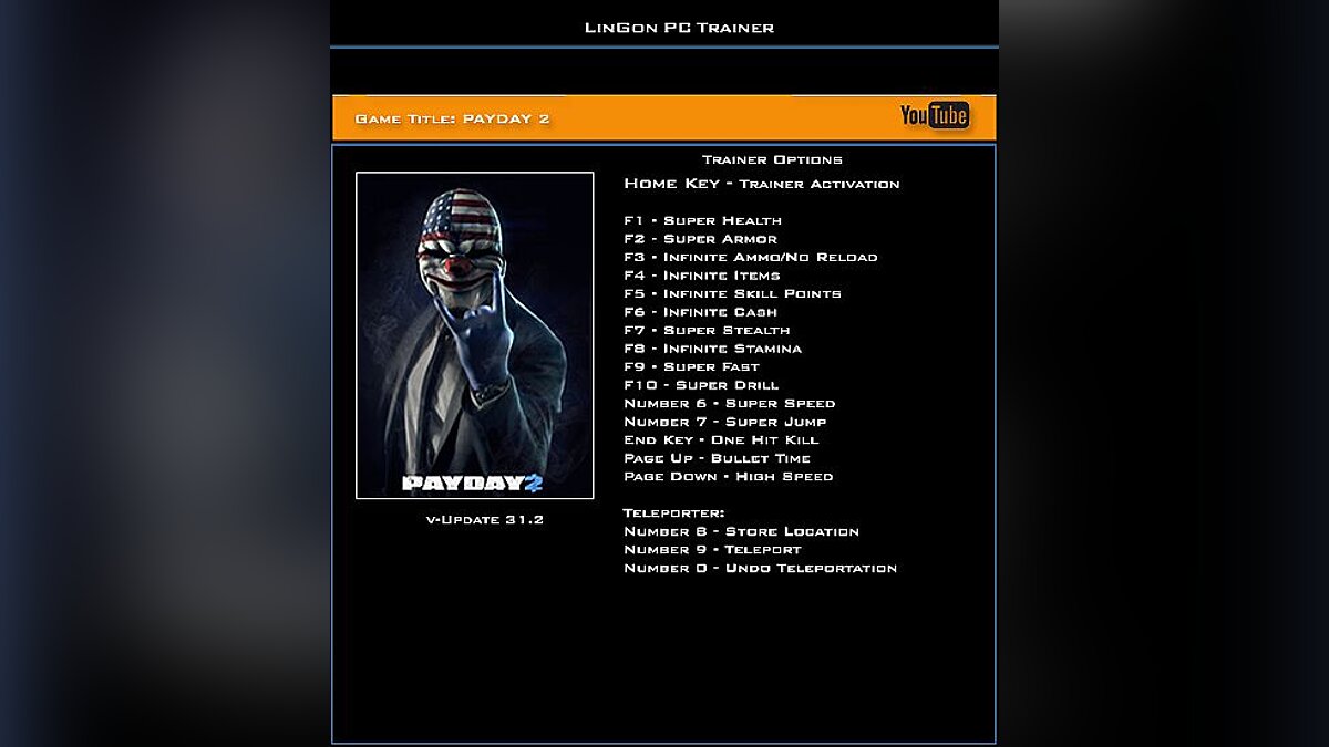 Payday 2 — Trainer (+17) [Update 31.2] [LinGon]