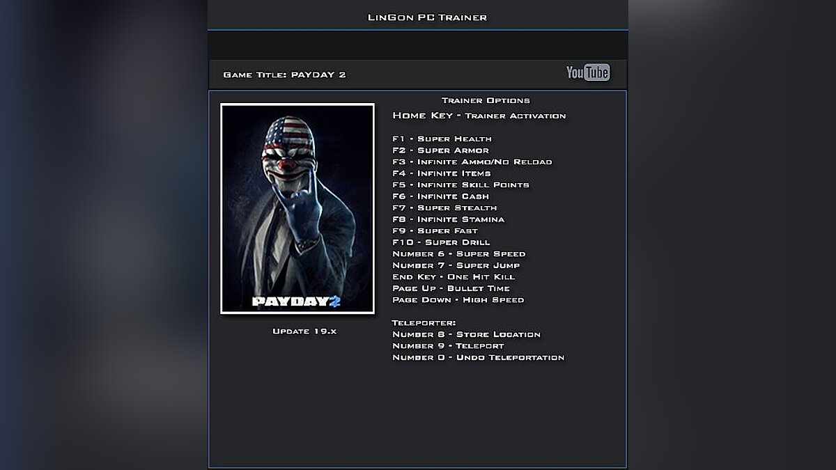 Payday 2 — Trainer (+17) [Update 19] [LinGon]