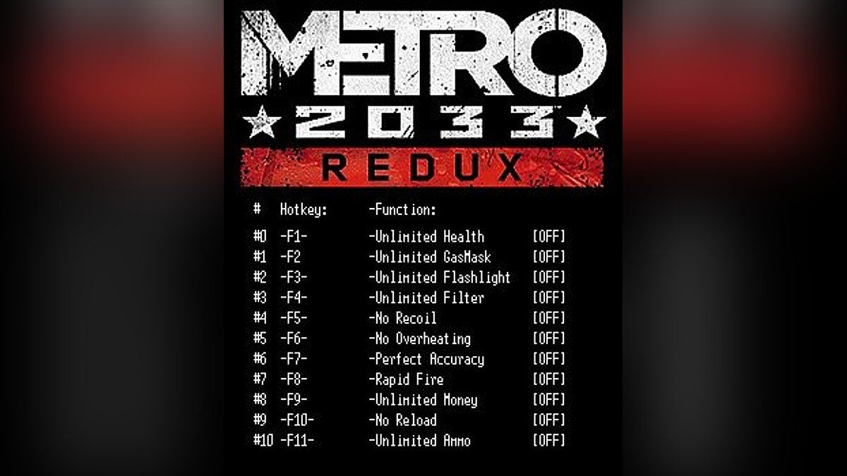 Metro 2033 — Trainer (+11) [Steam] [LIRW / GHL] - Update: 03/18/2017