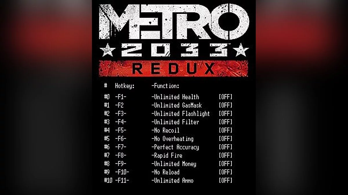 Metro 2033 — Trainer (+11) [Steam] [LIRW / GHL] - Update: 03/18/2017