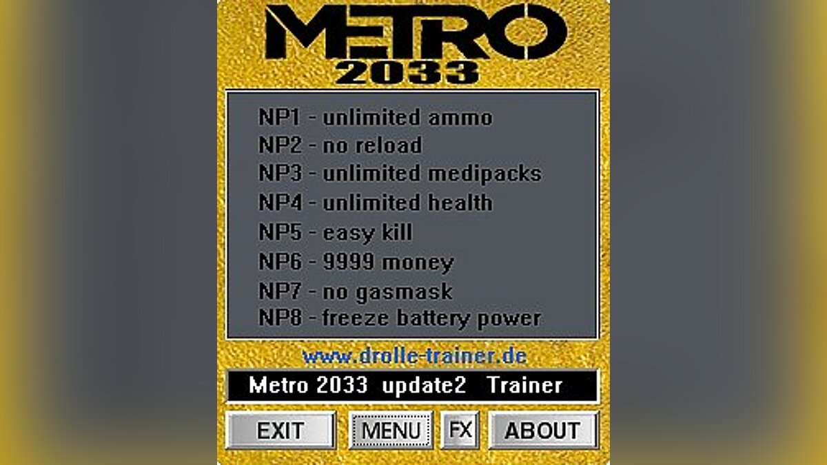 Metro 2033 — Trainer (+8) [1.2: Fixed Version] [dR.oLLe]