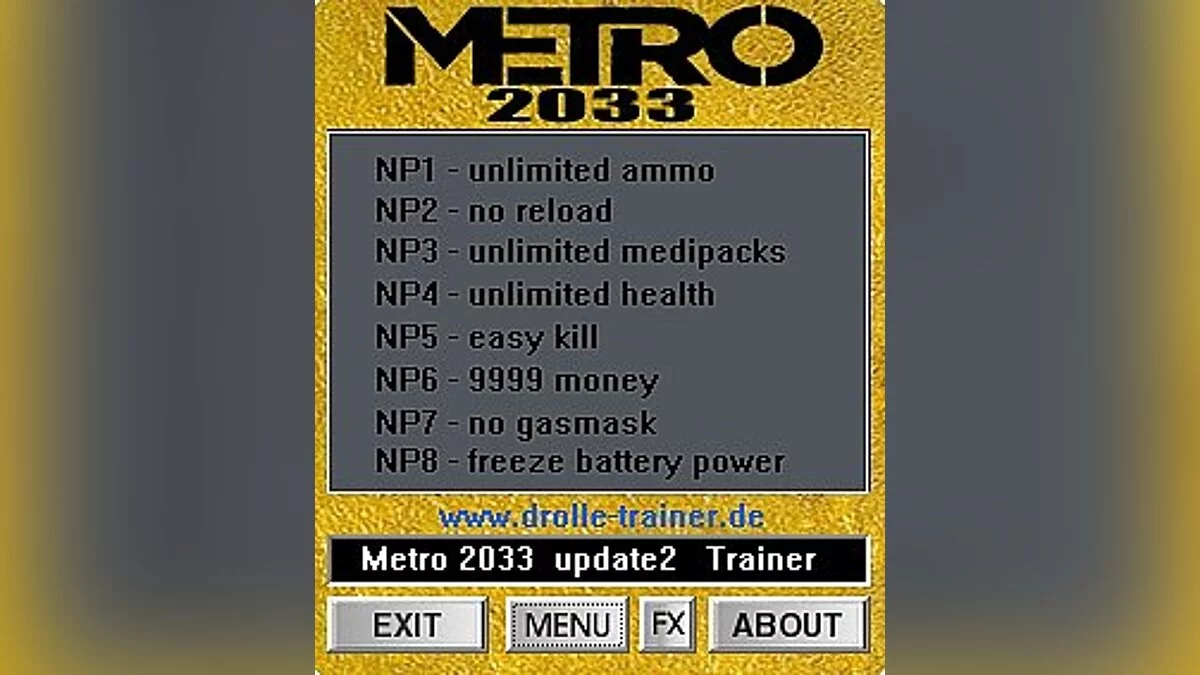 Metro 2033 — Trainer (+8) [1.2: Fixed Version] [dR.oLLe]