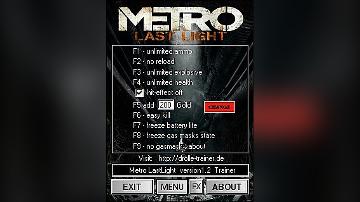 Metro: Last Light — Trainer (+9) [1.0.0.4] [dR.oLLe]