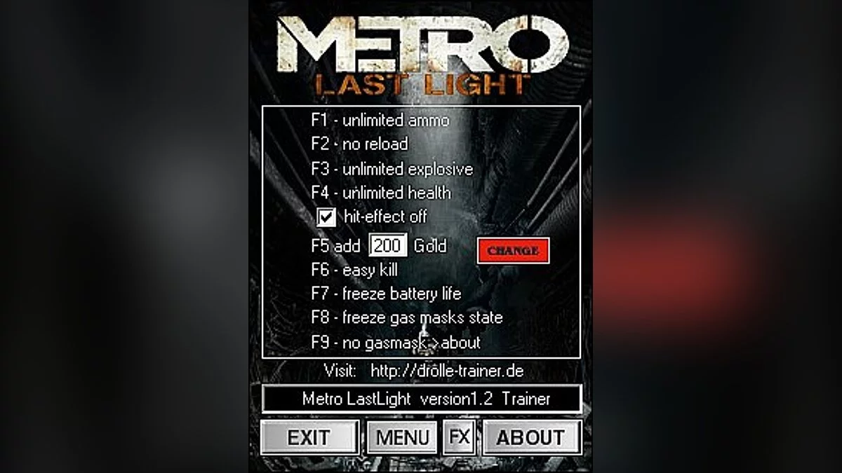 Metro: Last Light — Entrenador / entrenador (+9) [1.0.0.4] [Dr.olle]