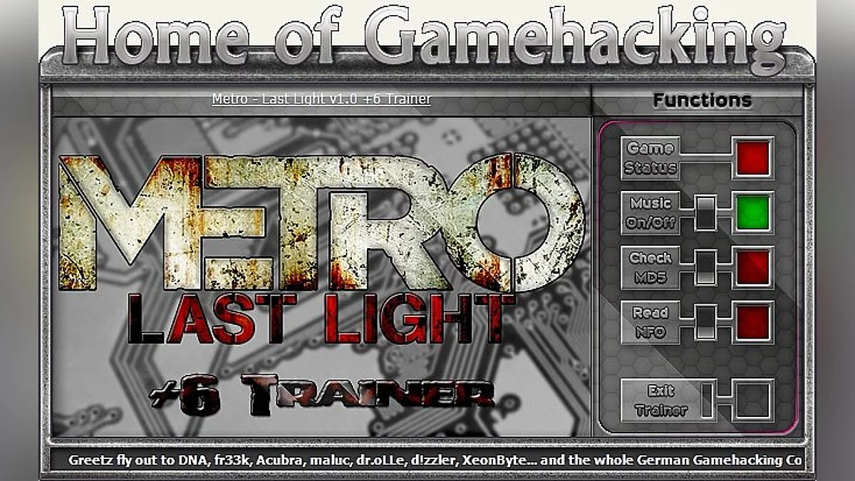 Metro: Last Light — Трейнер / Trainer (+6) [1.0.0.14] [iNvIcTUs oRCuS / HoG]