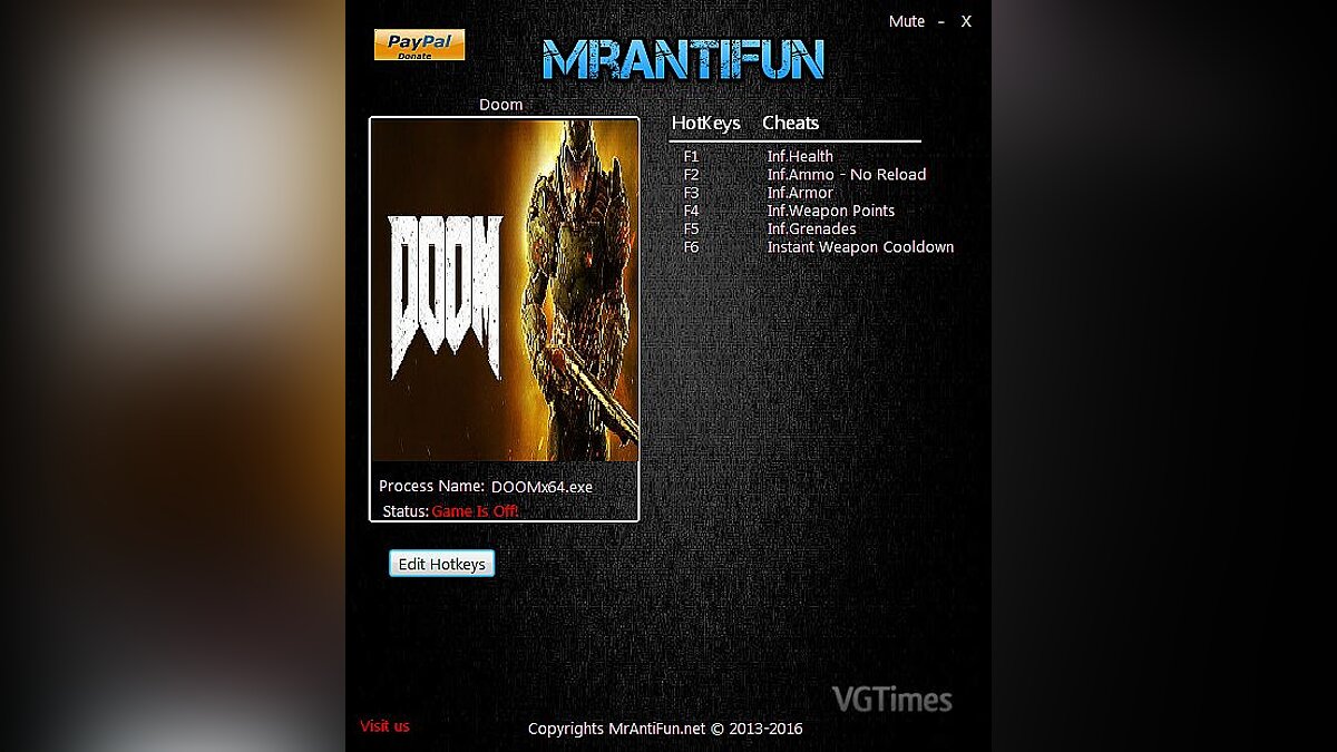 Doom — Trainer (+7) [07.11.2016] [MrAntiFun]