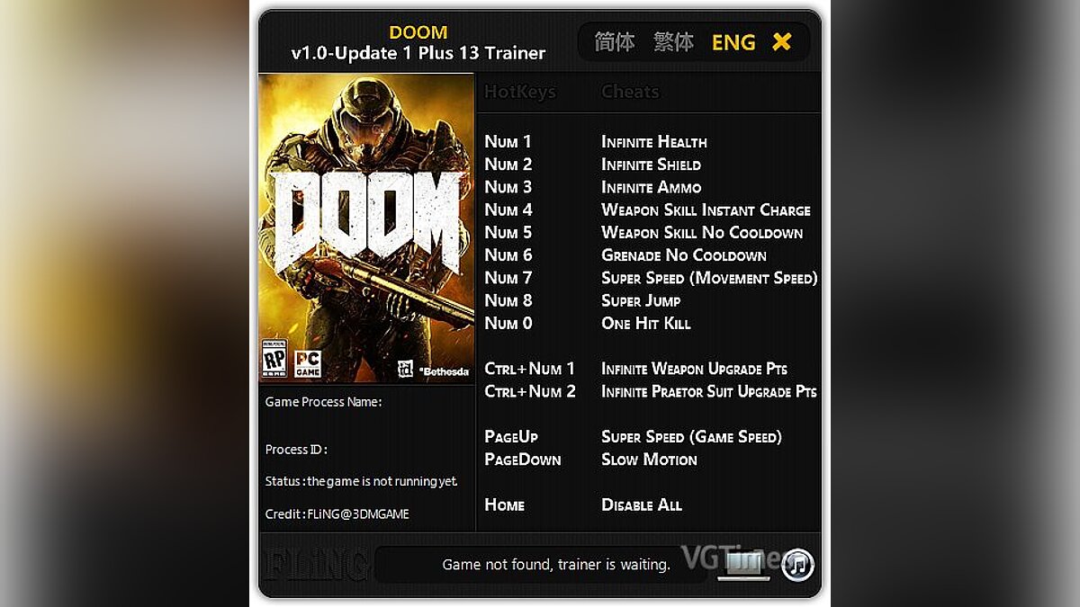 Doom — Trainer (+13) [1.0 - Update 1] [FLiNG]