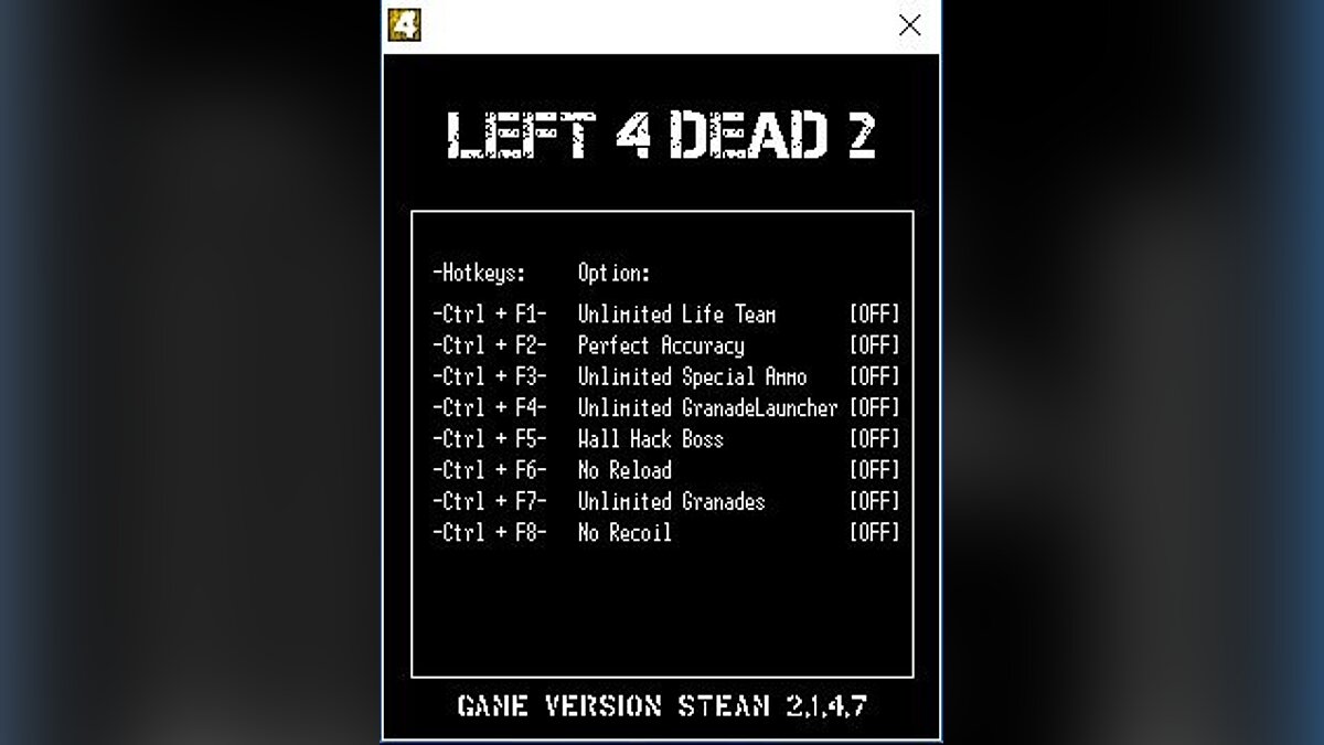 Left 4 Dead 2 — Trainer (+8) [v.2.1.4.7] [LIRW/GHL]