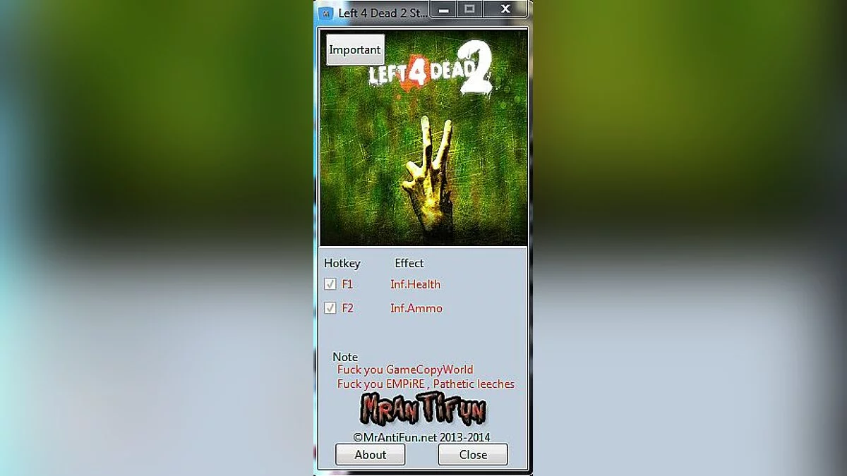 Left 4 Dead 2 — Entrenador / entrenador (+2) [Última versión de Steam] [Mrantifun]