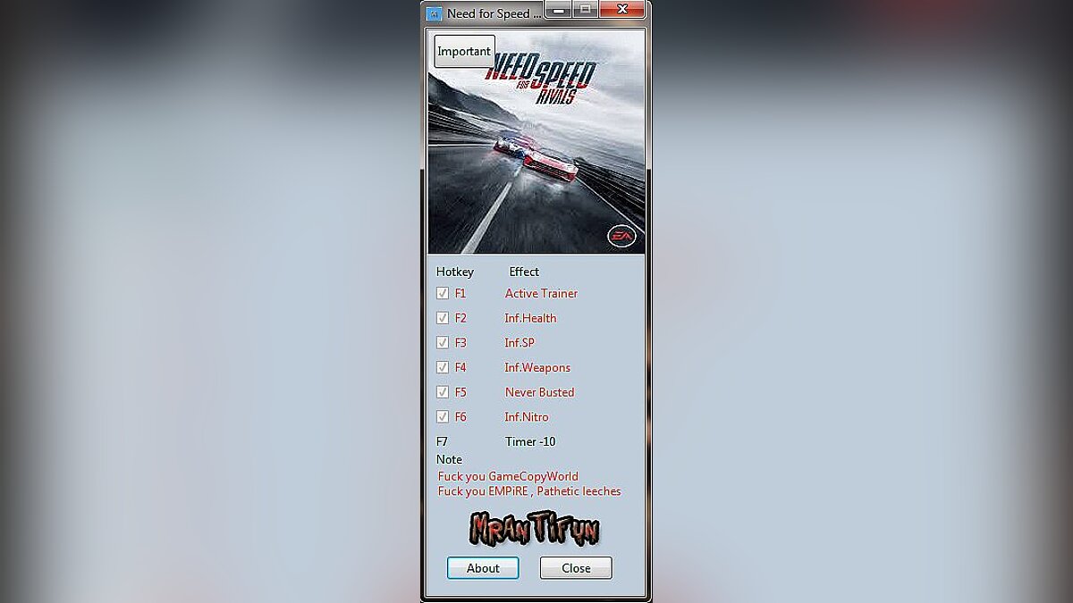 Need for Speed: Rivals — Trainer (+7) [1.2: 32 Bit] [MrAntiFun]