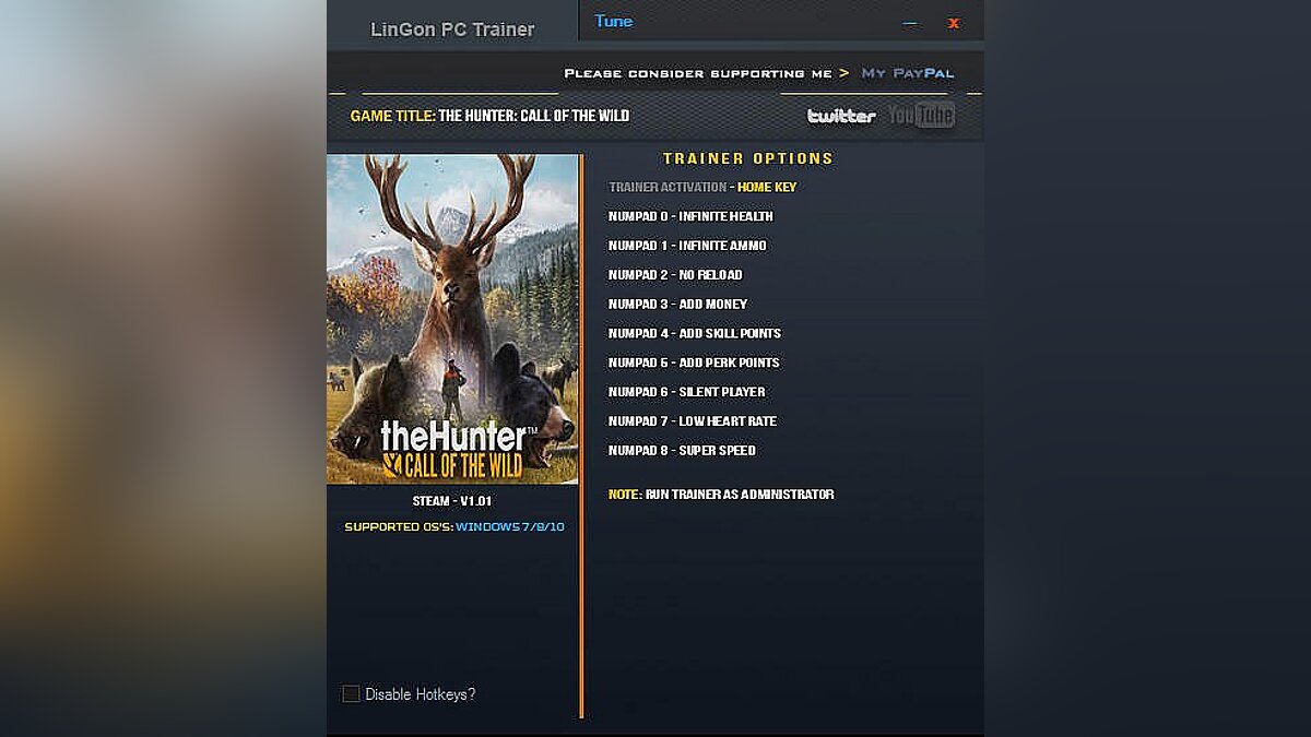 theHunter: Call of the Wild — Trainer (+9) [1.01] [LinGon] - Updated Version