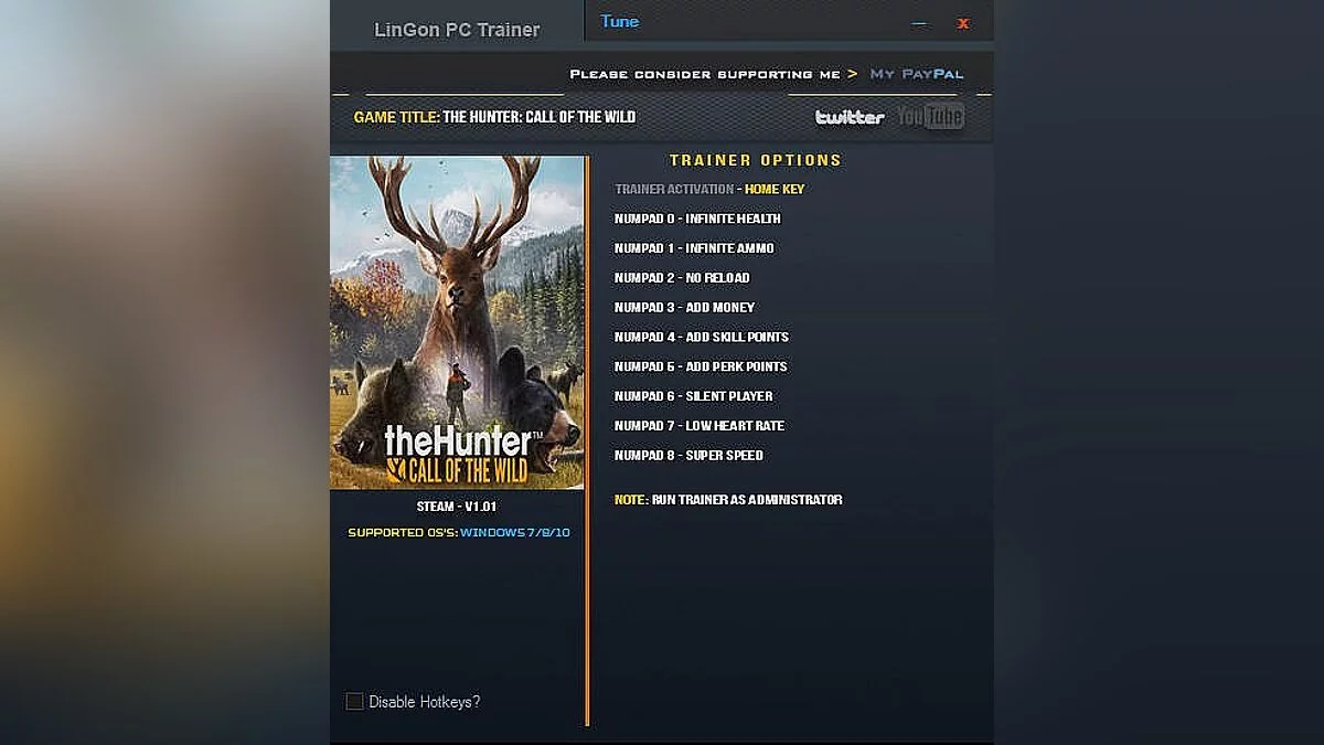 theHunter: Call of the Wild — Trainer (+9) [1.01] [LinGon]