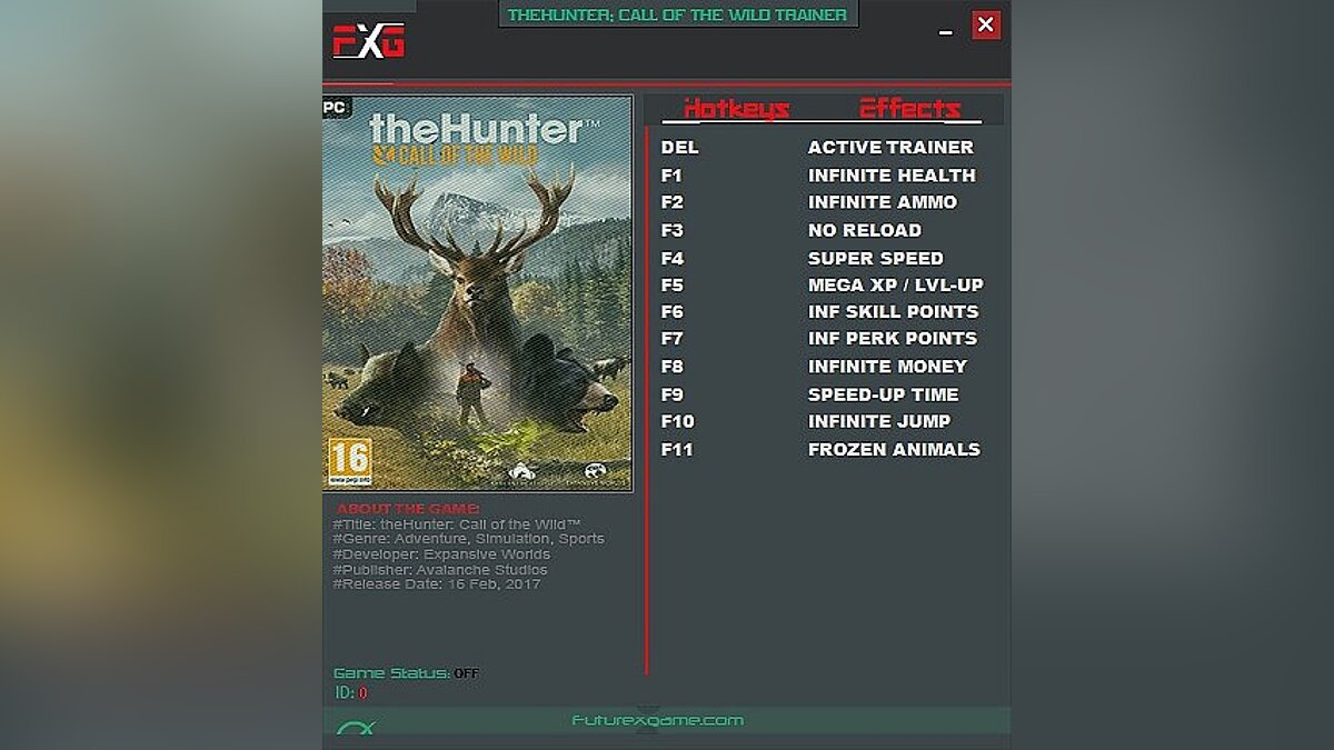 theHunter: Call of the Wild — Trainer (+11) [1.01] [FutureX]