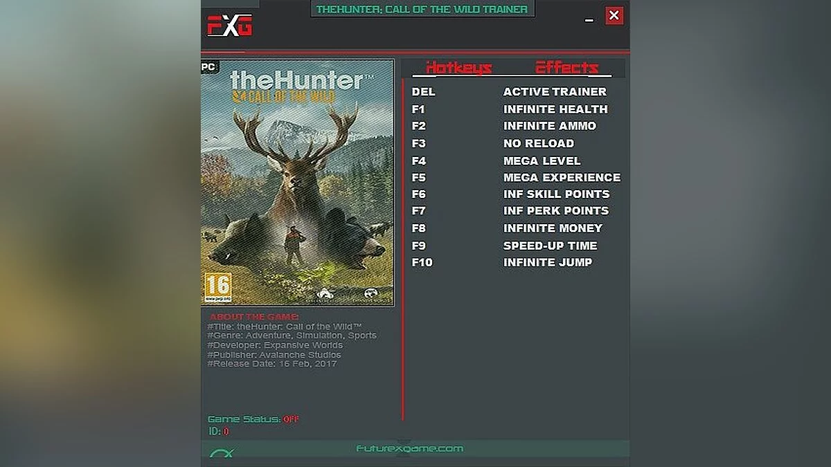 theHunter: Call of the Wild — Trainer (+11) [1.0] [FutureX]