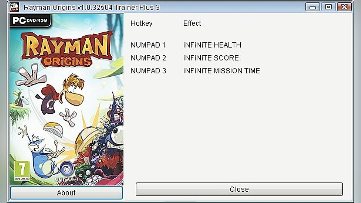 Rayman Origins — Trainer (+3) [1.0.32504] [GRIZZLY]