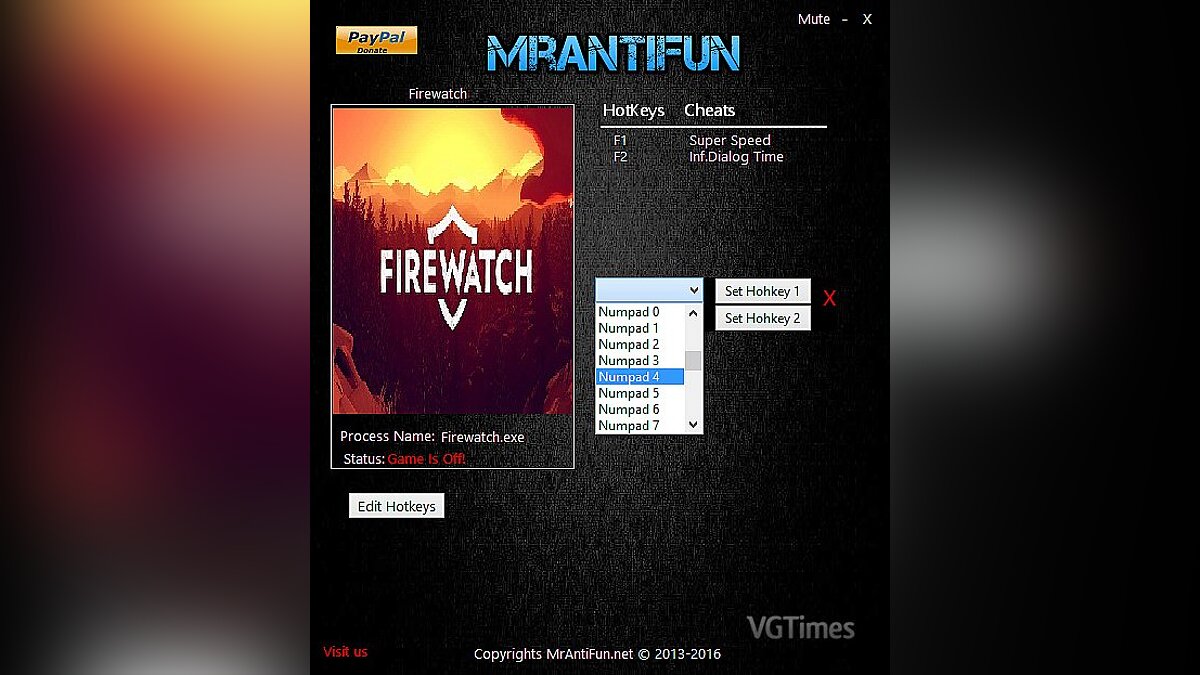 Firewatch — Trainer (+2) [1.00: x64] [MrAntiFun]