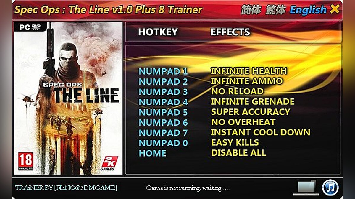 Spec Ops: The Line — Trainer (+8) [1.0] [FLiNG]