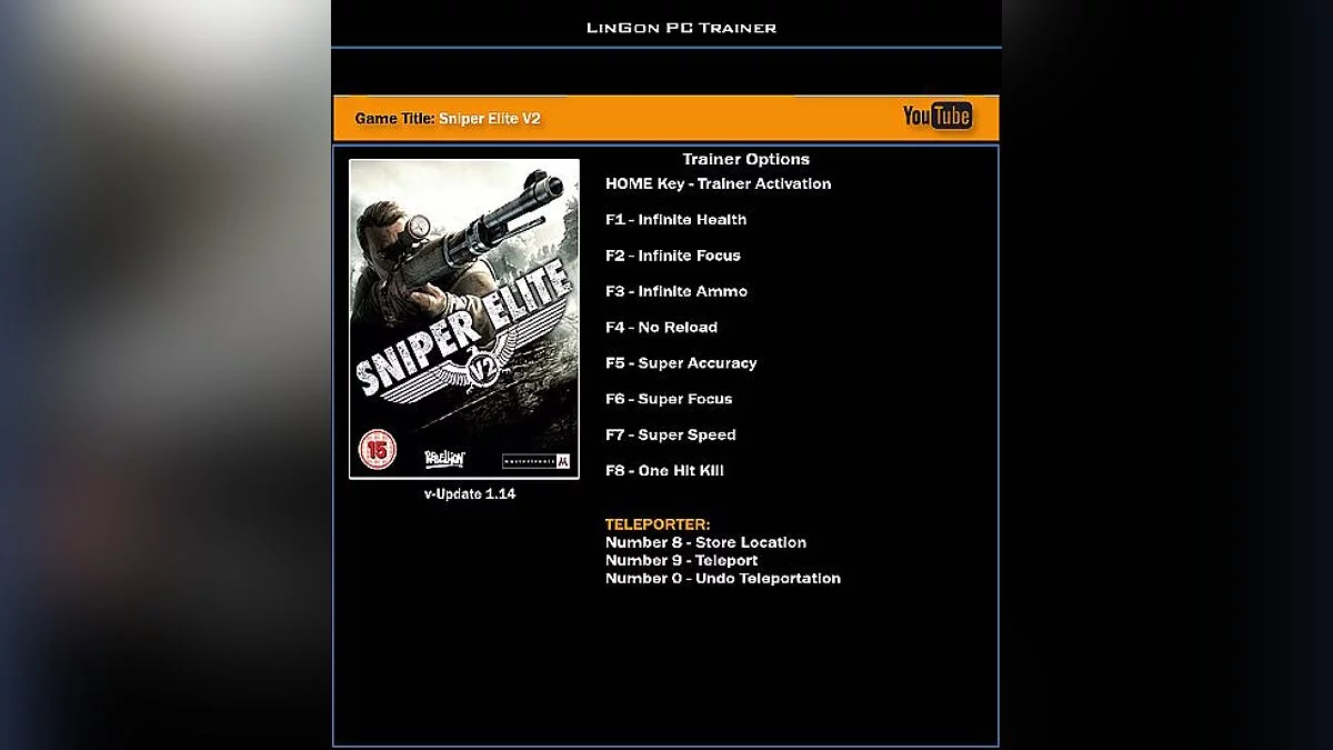 Sniper Elite V2 — Trainer (+4) [1.14] [LinGon]