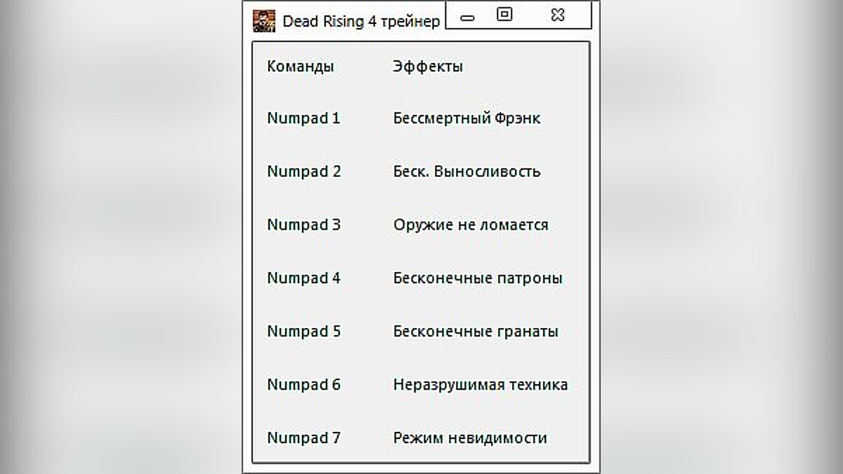 Dead Rising 4 — Trainer (+7) [1.0 - Update 1] [-Al-ex-]